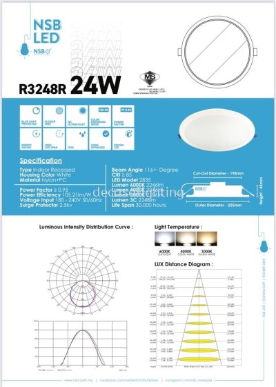 NSB 24W EDISON LED WITH SIRIM