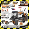 WORX WX092 20V 4in1 Multi-Function Inflator 300LM with 3 Bits + 2 x Batteries 4.0Ah + Charger Inflator Car Workshop Equipment