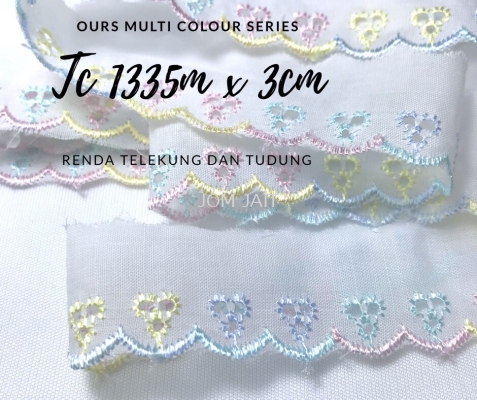 Lace Tc multi colour 1335m x 3cm