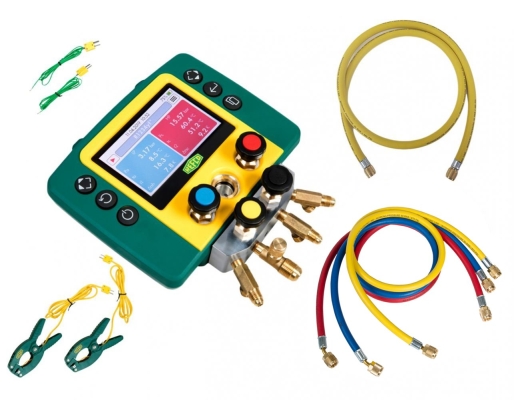 Refco REFMATE 4 Digital Manifold c/w R22 Charging & Vacuum Hose + Temperature Clamp