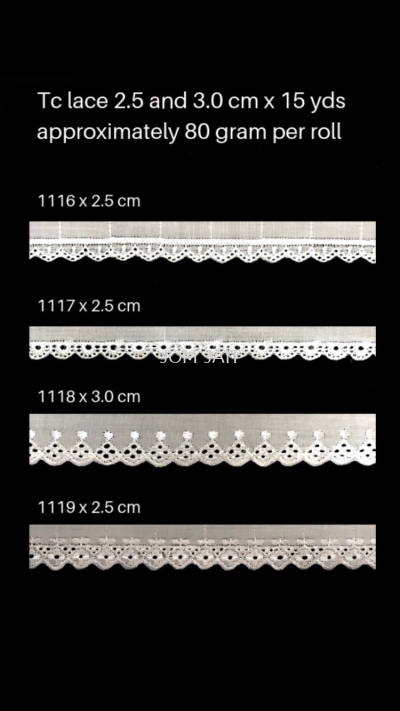 Lace Tc 1116 1117 1118 and 1119 x 2.5cm