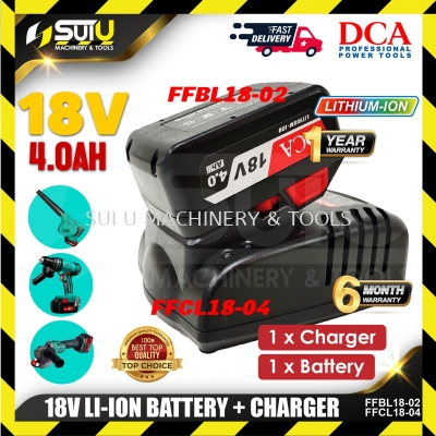 DCA FFBL18-02 18V Li-ion Battery 4.0Ah + FFCL18-04 Charger (SOLO/SET)