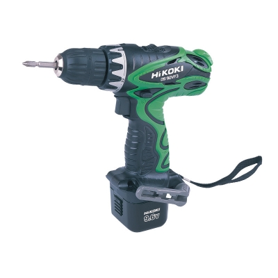 HITACHI  10MM CORDLESS DRILL  9.6V C/W 2PCS BATTERY, CHARGER , TORCHLIGHT & CASING MODEL:DS9DVF3