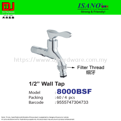 ISANO STRONG & FRIENDLY WALL TAP 1-2'' FILTER THREAD 8000BSF (CL)