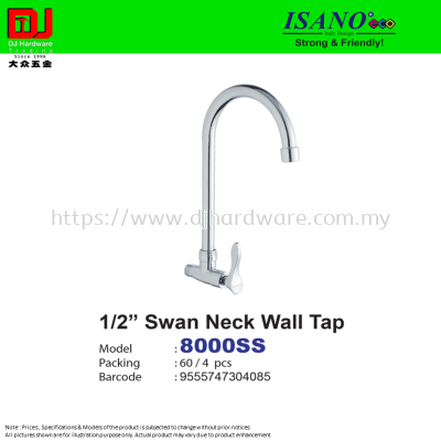 ISANO STRONG & FRIENDLY SWAN NECK WALL TAP 1-23'' 8000SS (CL)