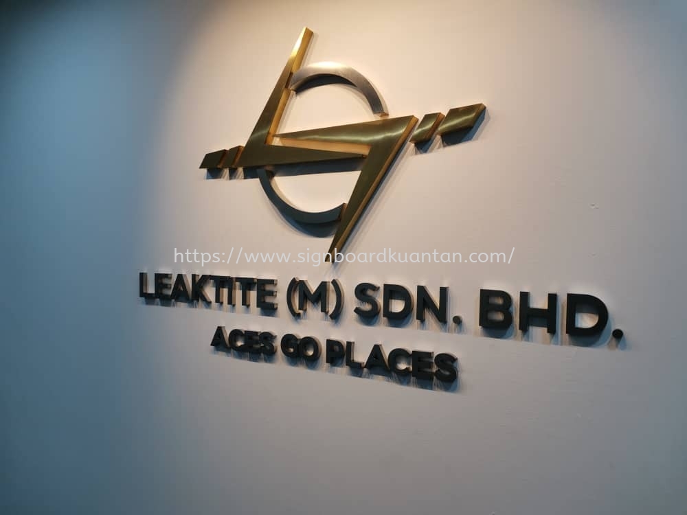 E KTITE INDOOR 3D STAINLESS STEEL GOLD SIGNAGE KUANTAN