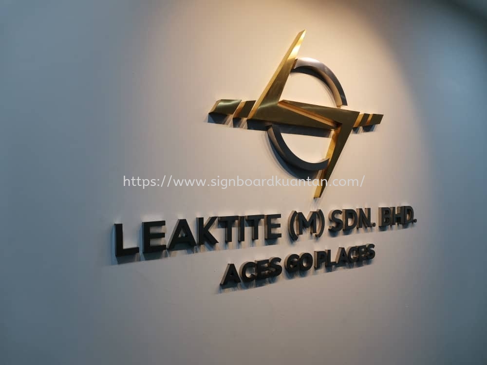 E KTITE INDOOR 3D STAINLESS STEEL GOLD SIGNAGE KUANTAN