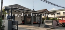 To fabrication,supply and install new pergola Acp at car porch @ Lorang Sarindin Kampung Delek 41250, Klang. Panel Komposit Aluminium