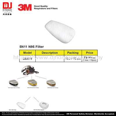 3M GOOD QUALITY RESPIRATORS FLITERS 5N11 N95 FILTER 35N11 (CL)