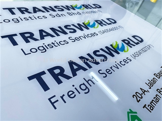 SK TRANSWORLD LOGISTICS SDN BHD ACRYLIC SIGNAGE DISPLAY AT TAMAN BAYU TINGGI, KLANG, SELANGOR, MALAYSIA