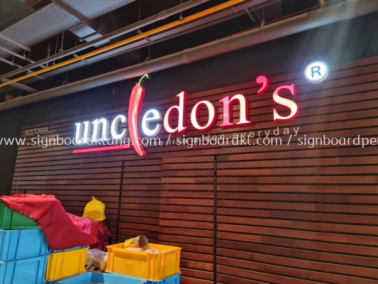 uncle dons 3d box up led fronlit lettering logo signage signboard at sungai buloh damansara putrajaya subang jaya 