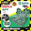 SATA 09061 25PCS 6PT 1/2" Socket Wrench Set Socket / Ratchet / Drive Tool Hand Tool