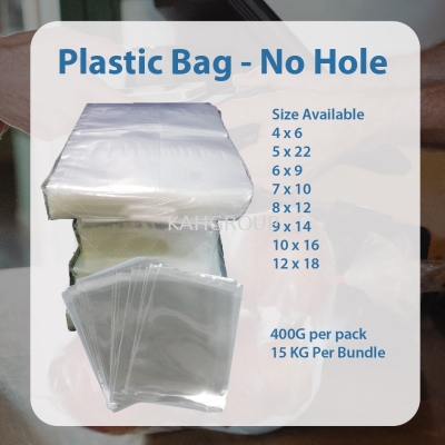 Plastic Bag No Hole - Transparent 