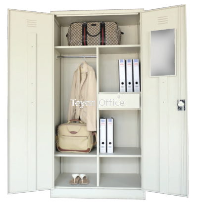 FULL HEIGHT WARDROBE WITH STEEL SWINGING DOOR