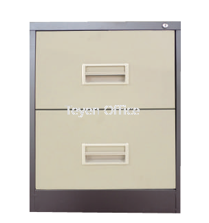 2 DRAWERS FILLING CABINET WITH RECESS HANDLE C/W 