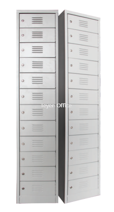 12 COMPARTMENT STEEL LOCKER WITH STEEL SWINGING DOOR C/W CAMLOCK