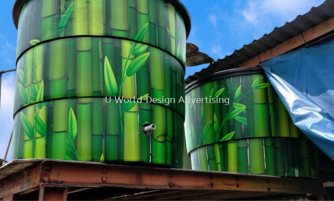 Water Tank Wrapping Sticker | Kiosk Vending Machine Mesin Layan Diri | Printing Design Install | Malaysia