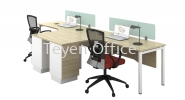 L-SHAPE WORKSTATION OF 2 SEATER CLUSTER 2 IN 1 DESKING SYSTEM
