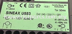 Camille Bauer SINEAX U553 SINEAX U553 0-120 V 50 60 Hz 4-20 mA Supply 24-60 V= 553-41F2210