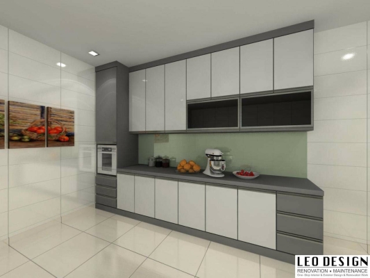 Reka Bentuk Kabinet Dapur Aluminium & Kaca Di Skudai Johor Bahru