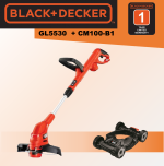 BLACK+DECKER GL5530+CM100-B1 STRING TRIMMER & CITY MOWER