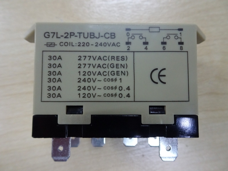 G7L-2P-TUBJ-CB (COIL:220-240V) (30A) (6-PIN) POWER RELAY