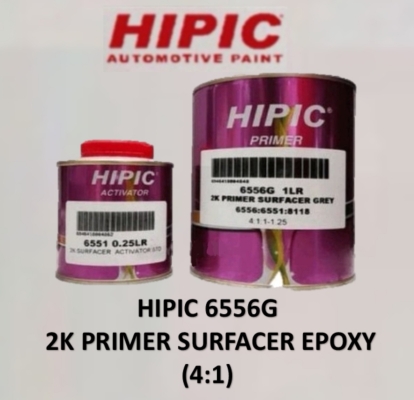 HIPIC 6556G 2K PRIMER SURFACER GREY 1 LITRE SET WITH ACTIVATOR (4:1) 