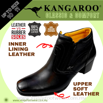 KANGAROO Full Leather 2inch Ladies Shoes- KL-5029- BLACK Colour