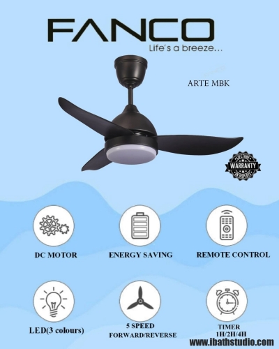 Fanco Arte F1311 364652 MBK DC Motor Ceiling Fan