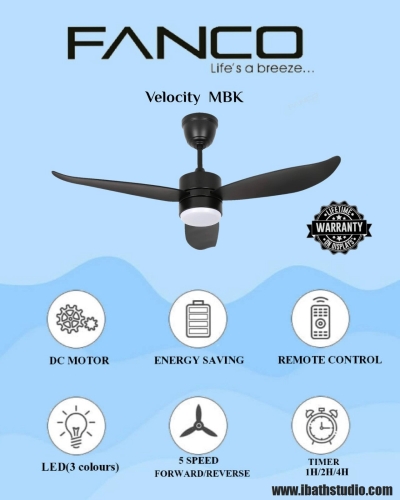 Fanco Velocity MBK 36  46  52 CEILING FAN