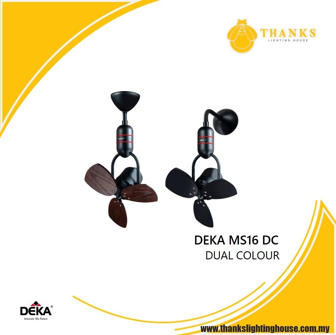 MS16 DC DUAL COLOUR Kipas Siling Baby Deka Kipas Siling Baby Carta Pilihan Warna Corak