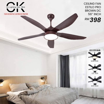 CEILING FAN MAVA ESTILO PRO 56 BROWN LED DC MOTOR (MAVA ESTILO PRO 56)