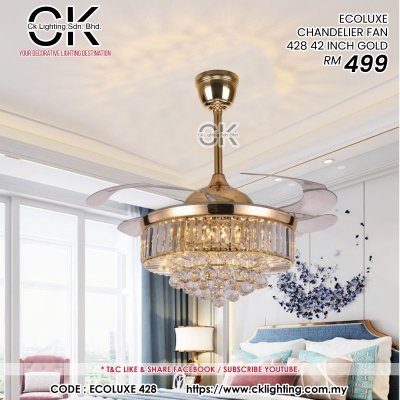 ECOLUXE FAN CHANDELIER 428 (ECO-428-42GD)