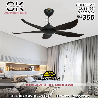 CEILING FAN QUINN 56" INCH BLACK DC MOTOR (FU-CF-QUINN-FU-020-56' DK-DC)