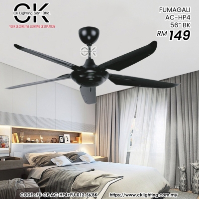 FUMAGALI CEILING FAN AC-HP4 56" BK (FU-CF-AC-HP4+FU-012-56BK)