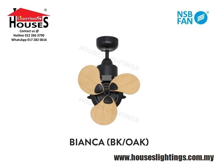 BIANCA - BK+OAK - NSB NSB Baby Fan  Baby Ceiling Fan  Choose Sample / Pattern Chart