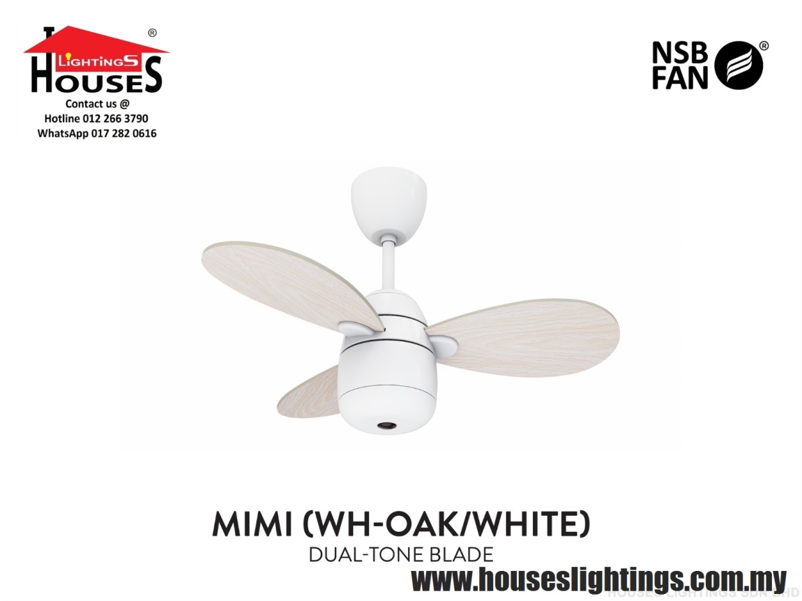 NSB MIMI WH+OAK (28) NSB Baby Fan  Baby Ceiling Fan  Choose Sample / Pattern Chart