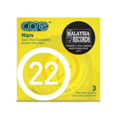 CARE 22 NIPIS SKIN THIN CONDOMS 3'SX12