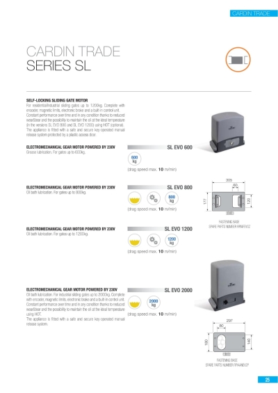 TELCOMA EVO 800KG 230VAC (FOR SLIDING GATE) 