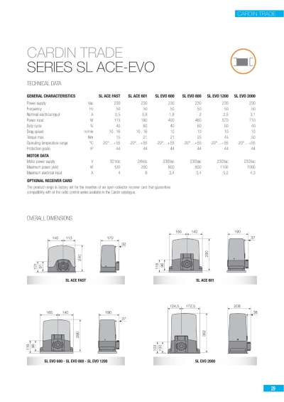 TELCOMA EVO 800KG 230VAC (FOR SLIDING GATE)         