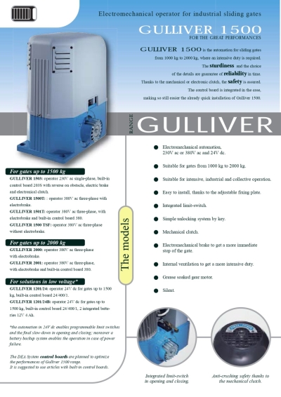 DEA Gulliver 1500 Sliding Autogate System  