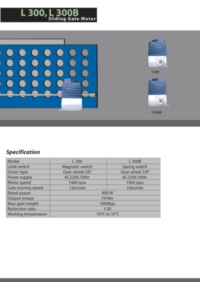 Sistem Pintu Pagar Automatik  L-300L-300B 