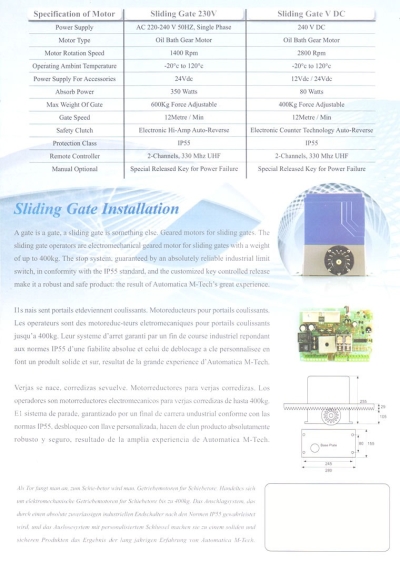 Mtech Sliding Gate System   