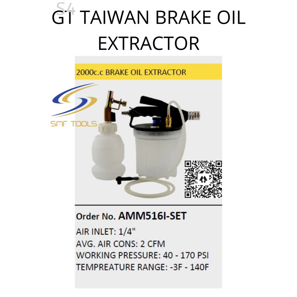 Universal Pneumatic Brake Fluid Extractor Set (Import Taiwan)