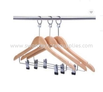 Wooden Anti Theft Hanger with Clip Supply