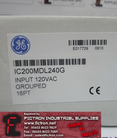 IC200MDL240G GE FANUC PLC Input Module Supply Malaysia Singapore Indonesia USA Thailand