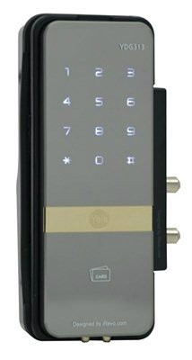 YDR 323 C Digital Door Lock with PIN Code, RF Card Key & Remote Control (Optional) (Vertical Rim Lock for Wooden Doors)