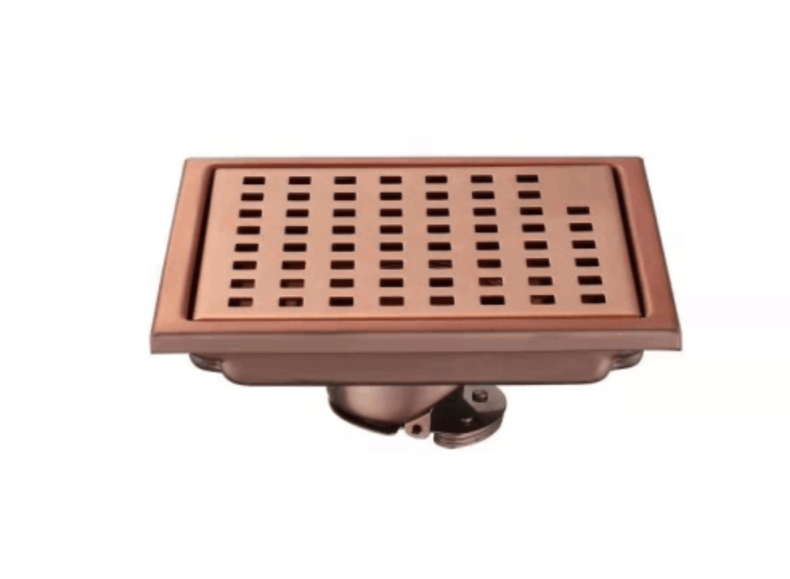 HUN FLOOR DRAINER HFD 436-SS NANO ROSE GOLD Bathroom Floor Drain Bathroom / Washroom Choose Sample / Pattern Chart