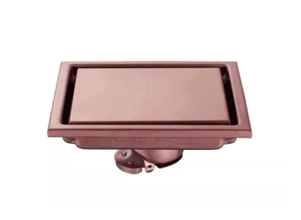 HUN FLOOR DRAINER HFD 434-SS NANO ROSE GOLD Bathroom Floor Drain Bathroom / Washroom Choose Sample / Pattern Chart