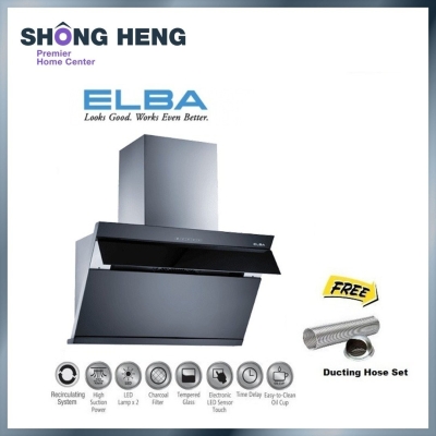 ELBA ETERNO EH-E9121ST Cooker Hood 1400mhr Turbo Clean Recirculating System Charcoal (BLACK) 